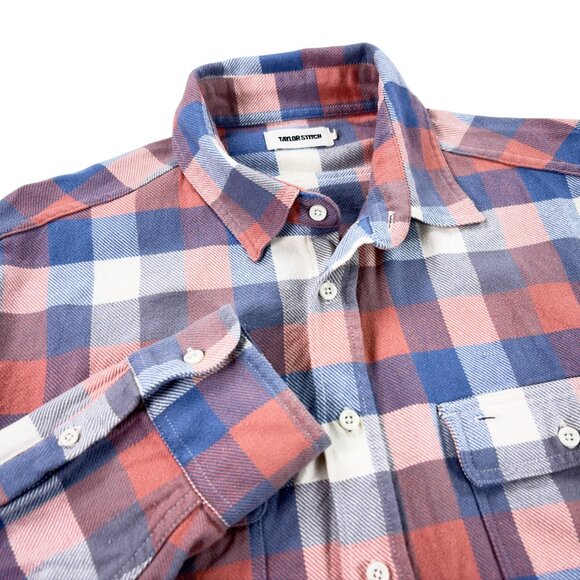 Taylor Stitch The Ledge Flannel Work Shirt Mens 42 Tailored Fit Organic Plaid
